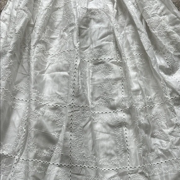 ELSA White Eyelet Panel A-Line Midi Skirt - Picture 5 of 11
